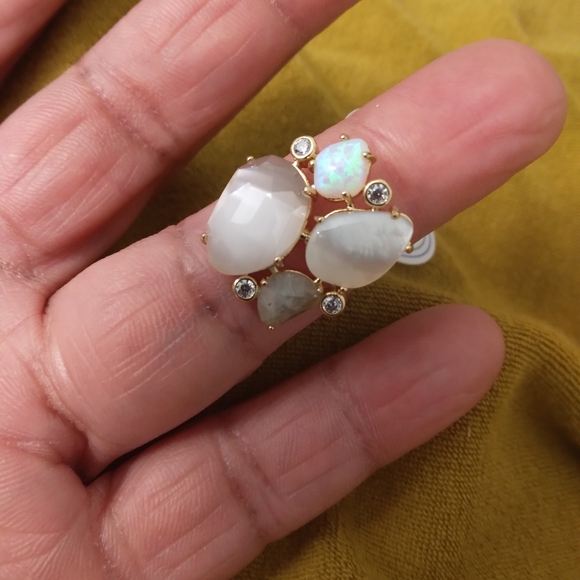 Anthropologie Jewelry - NWT ANTHROPOLOGIE GOLD PLATED STONE RING